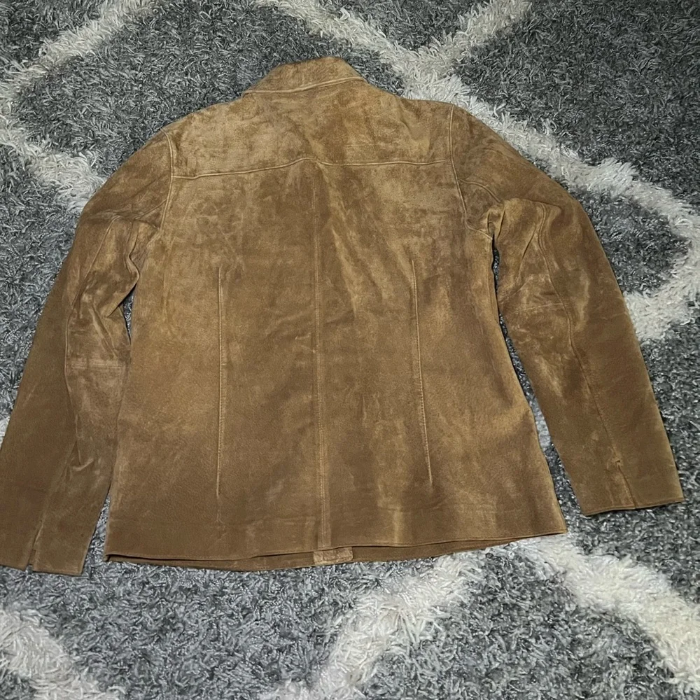 St. John's Bay Tan Genuine Leather Button Down Shirt - Picture 7 of 7